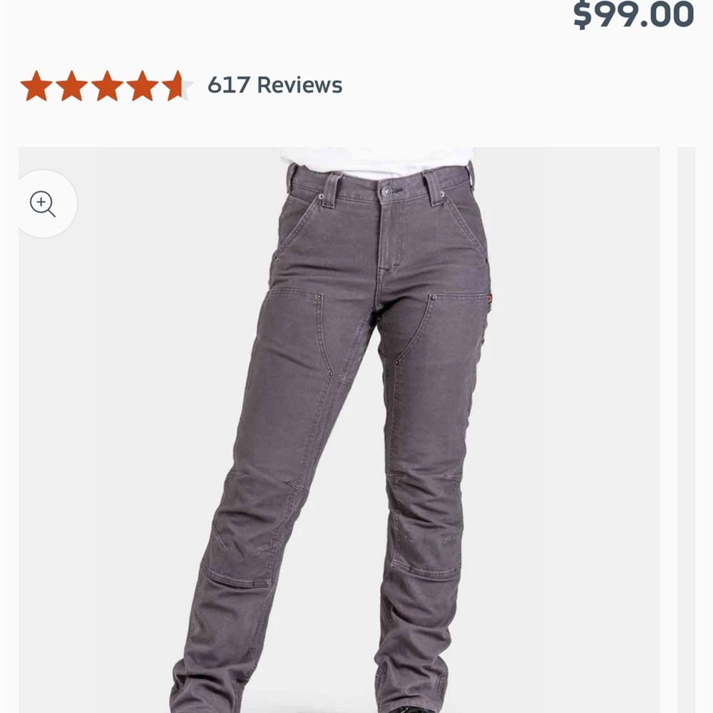 Dovetail Workwear Women’s Britt Utility NWT 2/30” Grey Canvas